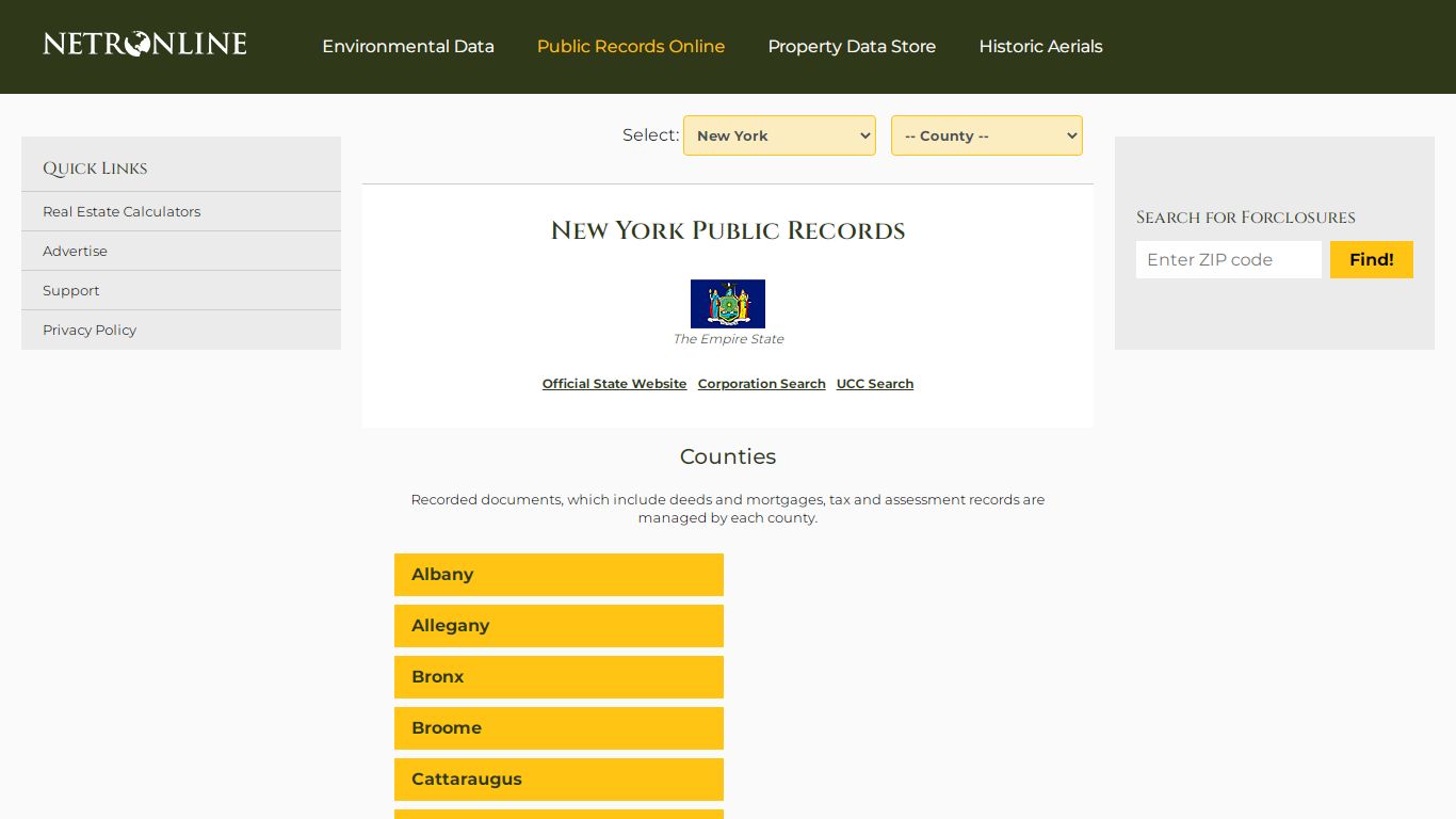 New York Public Records Online Directory - NETROnline.com